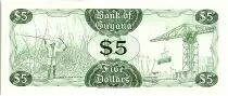 Guayana 5 Dollars, Kaieteur Falls, Cane sugar cutting - 1983