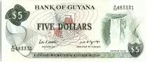 Guayana 5 Dollars, Kaieteur Falls, Cane sugar cutting - 1989