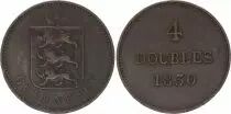 Guernesey 4 Doubles - Arms - 1830
