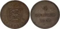 Guernesey 4 Doubles - Arms - 1830