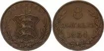 Guernesey 8 Doubles - Armoiries - 1834