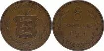 Guernesey 8 Doubles - Arms - 1864