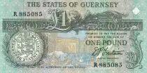 Guernsey 1 Pound - Daniel de Lisle Brock - 1991 - P.52b