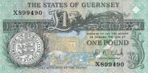 Guernsey 1 Pound - Daniel de Lisle Brock - 1991 - P.52c