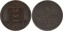 Guernsey 4 Doubles - Arms - 1830