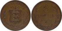 Guernsey 8 Doubles - Arms - 1864