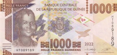 Guinea 1000 Francs - Woman - Construction Site - 2022 - HT Series