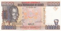 Guinea 1000 Francs Woman - Bauxite - Serial KB - 1998