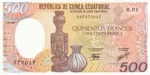 Guinea Equatoriale 500 Francs - Carving and jug - 1985 - S�rial H.01 - P.20