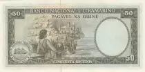 Guinea Portuguesa 50 Escudos 1971 - Nuno Tristao - Woman and boat - Portuguese Colony