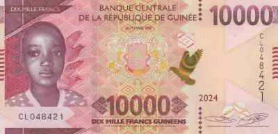 Guin�e 10000 Francs - Enfant et colombes - 2024 - S�rie CL
