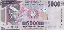Guinée 5000 Francs - Femme africaine - Barrage - 2015 - P.48