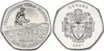 Guyana 10 Dollars Arms - Traditional Gold mining