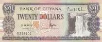 Guyana 20 dollars - Kaieteur falls - Ship building - Serial B.11 - 1996 - P.30.b1