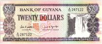 Guyana 20 Dollars, Kaieteur Falls, Shipbuilding and ferry - 1989