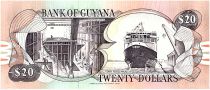Guyana 20 Dollars, Kaieteur Falls, Shipbuilding and ferry - 1989