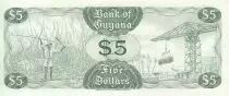 Guyana 5 Dollars - Kaieteur Falls - Bauxite mining - 1989 - Serial A.32