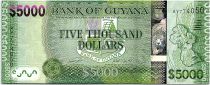 Guyana 5000 Dollars  Carte de l\'île - Paysage - ND (2019) - Neuf