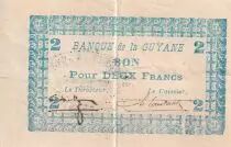 Guyana Francese 2 Francs - Blue - ND (1945) - P.11Ca