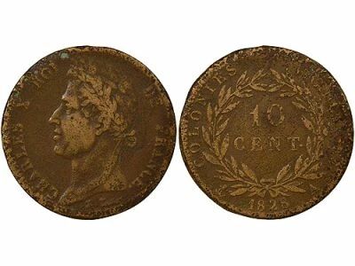 Guyane, Charles X - 10 Centimes - 1828  A Paris
