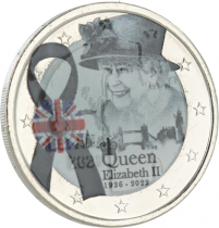 Guyane Française 2 Euros colorisée Elisabeth II (1926-2022)