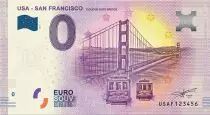 Guyane Fran&ccedil;aise Billet 0 Euro Souvenir - San Francisco Golden Gate 2019