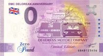 Guyane Française Billet 0 Pound Souvenir - 40 ans de De Lorean - Royaume-Uni 2021