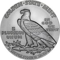 Guyane Française Indien  Eagle 1929 - 2 ONCES ARGENT BULLION (Reproduction Incuse)