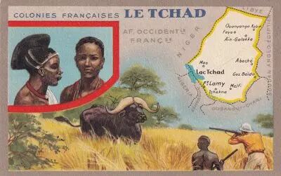 Guyane Fran�aise Le TCHAD - Carte illustr�e des Colonies fran�aises - �dition Sp�ciale des Produits du Lion Noir - Cartophilie