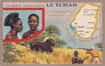 Guyane Française Le TCHAD - Carte illustrée des Colonies françaises - Édition Spéciale des Produits du Lion Noir - Cartophilie