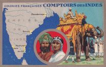 Guyane Française Les Comptoirs des Indes - Carte illustrée des Colonies françaises - Édition Spéciale des Produits du Lion Noir 