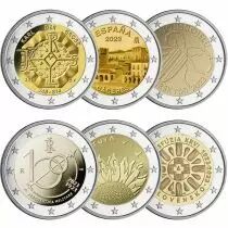 Guyane Fran&ccedil;aise Lot 6 pi&egrave;ces de 2 euros comm&eacute;moratives 2023