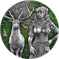 Guyane Fran&ccedil;aise Ostara - Valkyries - 2 ONCES Ultra Haut-Relief Coloris&eacute; Finition Antique Germania 2023 10 Marks - Nouvelle s&eacute;ri