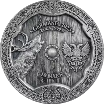 Guyane Fran&ccedil;aise Ostara - Valkyries - 2 ONCES Ultra Haut-Relief Coloris&eacute; Finition Antique Germania 2023 10 Marks - Nouvelle s&eacute;ri