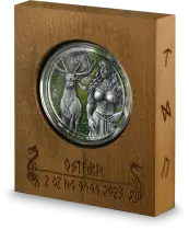 Guyane Fran&ccedil;aise Ostara - Valkyries - 2 ONCES Ultra Haut-Relief Coloris&eacute; Finition Antique Germania 2023 10 Marks - Nouvelle s&eacute;ri