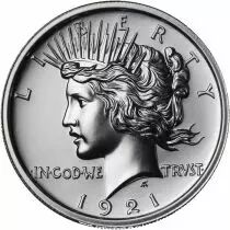 Guyane Fran&ccedil;aise Peace Dollar 1921 - 2 ONCES ARGENT BULLION (Reproduction Haut-Relief)