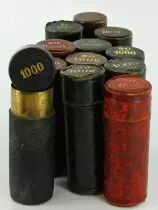 Guyane Fran&ccedil;aise Tube de 1000 Francs pour pi&egrave;ce de 20 Francs Laiton Cuir - Porte-Louis d\'Or