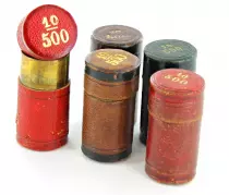 Guyane Fran&ccedil;aise Tube de 500 Francs pour pi&egrave;ce de 10 Francs Laiton Cuir - Porte-Louis d\'Or