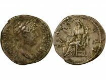 Hadrian - Silver Denarius, Seated Abundantia - 128  Rome