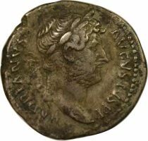 Hadrian - Silver Denarius, Seated Abundantia - 128  Rome
