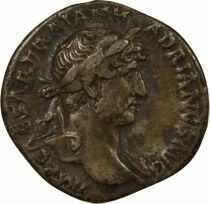 Hadrian - Silver Denarius, Seated Roma - 1123 Rome