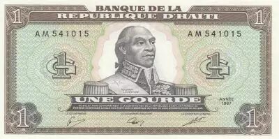 Hait� 1 Gourde - Toussaint L\'Ouverture - Arms - 1989 - Serial letter B