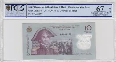 Haiti 10 Gourdes - Sanite Belair -  Polymer - 2017 - PCGS 67 OPQ