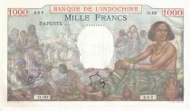 Ha&iuml;ti 1000 Francs - 1954-1957- Papeete - Sp&eacute;cimen - S&eacute;rie O.00