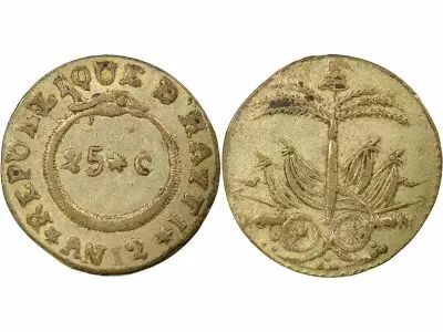 Haiti 25 Silver Centimes - Year 12