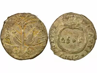 Haiti 25 Silver Centimes - Year 12