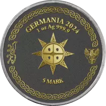 Hati & Sk&ouml;ll - 2 X 5 Marks Silver Ruth&eacute;nium-Gold Germania 2024 (Ragnar&ouml;k)