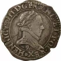 Henri III - 1/2 Silver Franc, with Flat Collar - 1587 9 Rennes