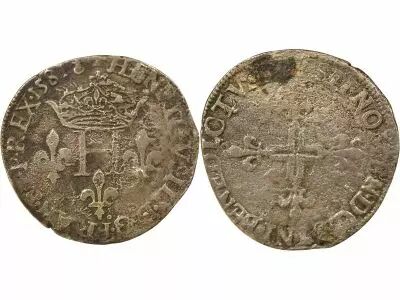 Henri III - Double sol parisis - 1581 O Riom R5