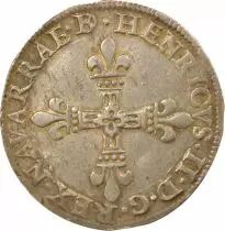 Henri III of Navarre ? 1/4 Silver Ecu - 1584 Pau